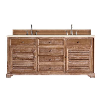 James Martin Vanities Savannah 72" Double Vanity, Driftwood