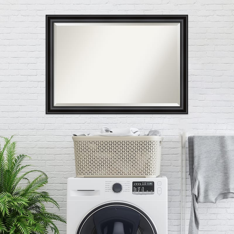 Beveled Wall Mirror - Grand Black Narrow Frame - Grand Black Narrow