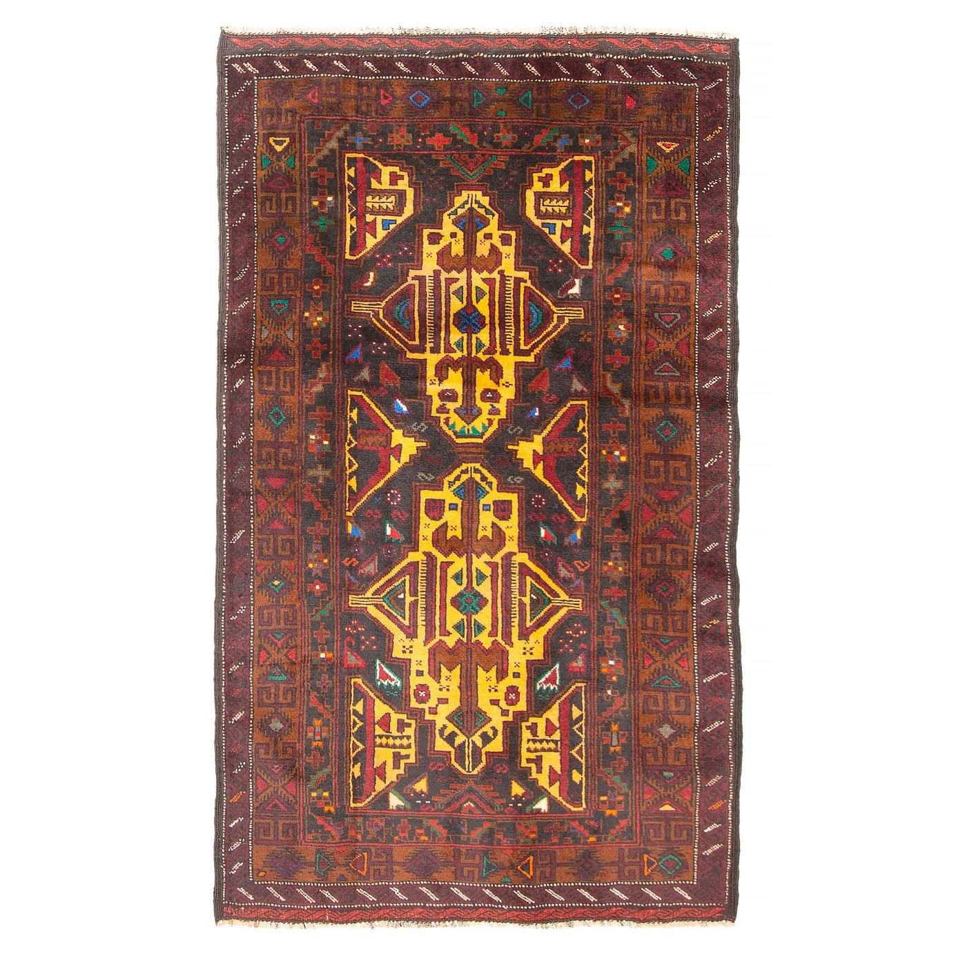 ECARPETGALLERY Hand-knotted Teimani Orange Wool Rug - 3'7 x 5'11