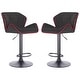 preview thumbnail 26 of 41, Modern Home Luxe Spyder Contemporary Adjustable Suede Barstool - Modern Comfortable Adjusting Height Counter/Bar Stool Set of 2 - Black/Red