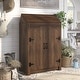 preview thumbnail 12 of 19, DH BASIC Jody Farmhouse Adjustable 4-Shelf Double-Door Shoe Cabinet with Lift-top Storage by Denhour Distressed Walnut