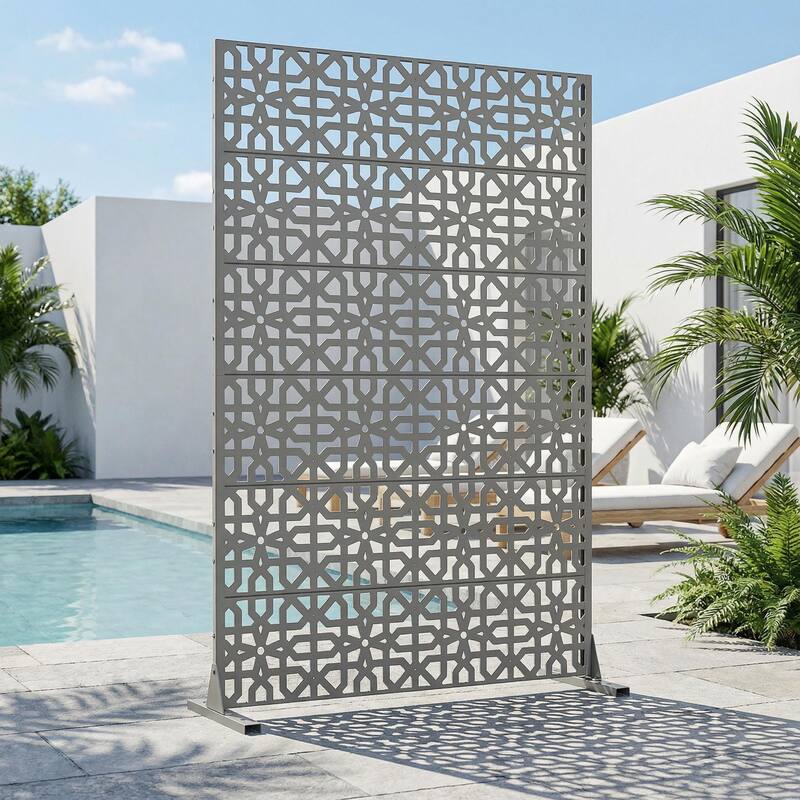 Dovelina 72'' x 47'' Privacy Metal Screen Fence Panel