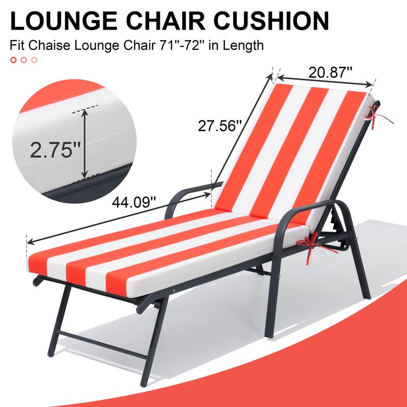 Outdoor Patio Chaise Lounge Chair Cushion