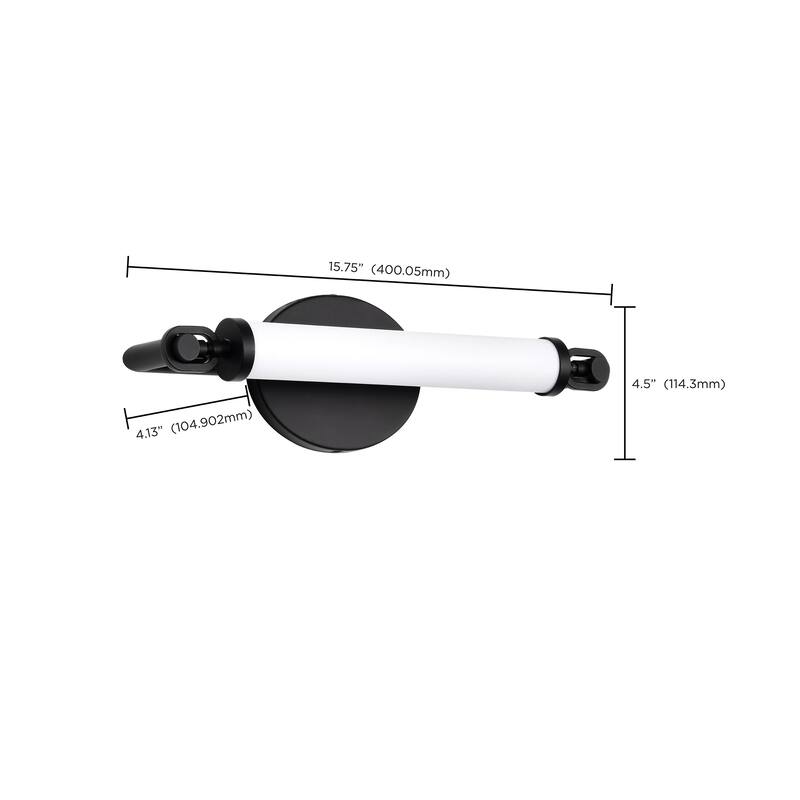 Edgeworth 16 Inch LED Vanity Matte Black Acrylic Lens