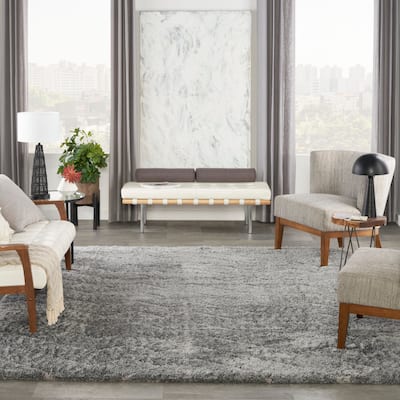 Nourison Luxurious Shag Ultra Plush Modern Chevron Area Rug