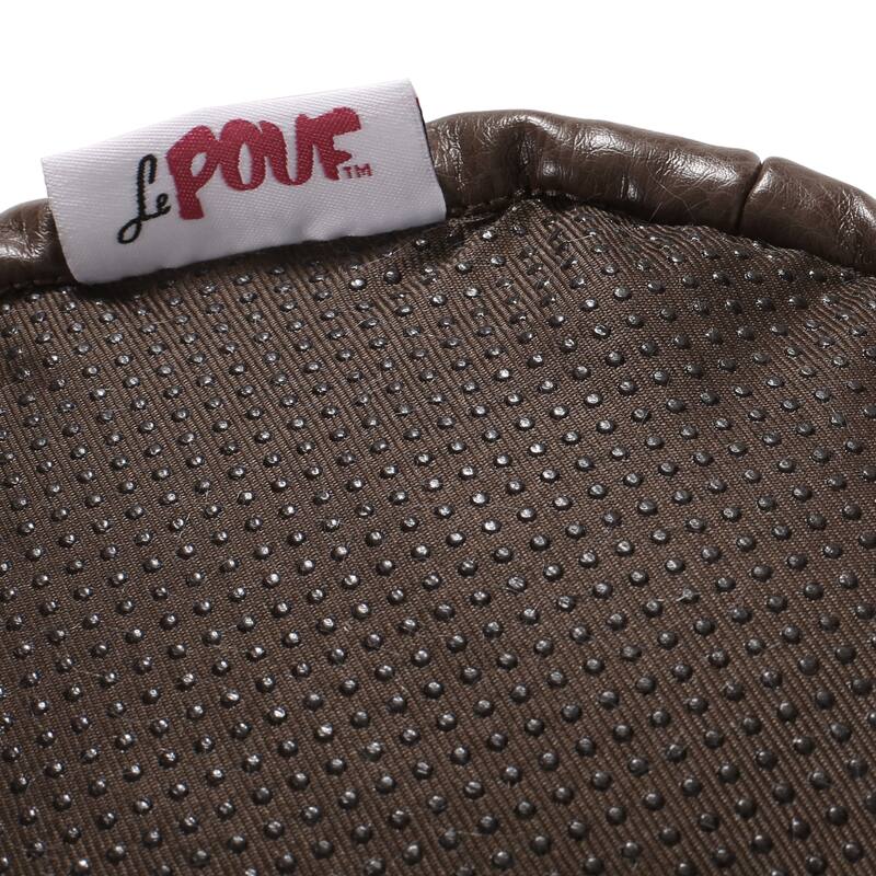 Baddow Contemporary Faux Leather Channel Stitch Pouf by Christopher Knight Home