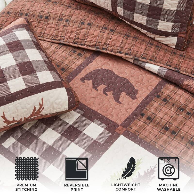 Premium Rustic Lodge All-Season Quilt Set