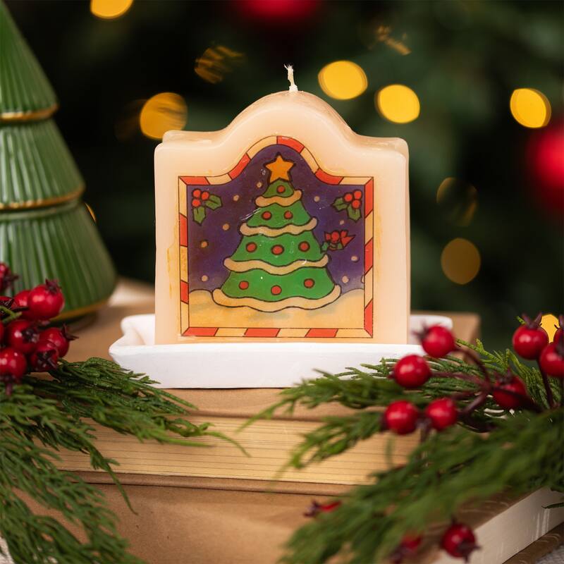 Santa Claus and Snowman Christmas Candles - 4" - Set of 4