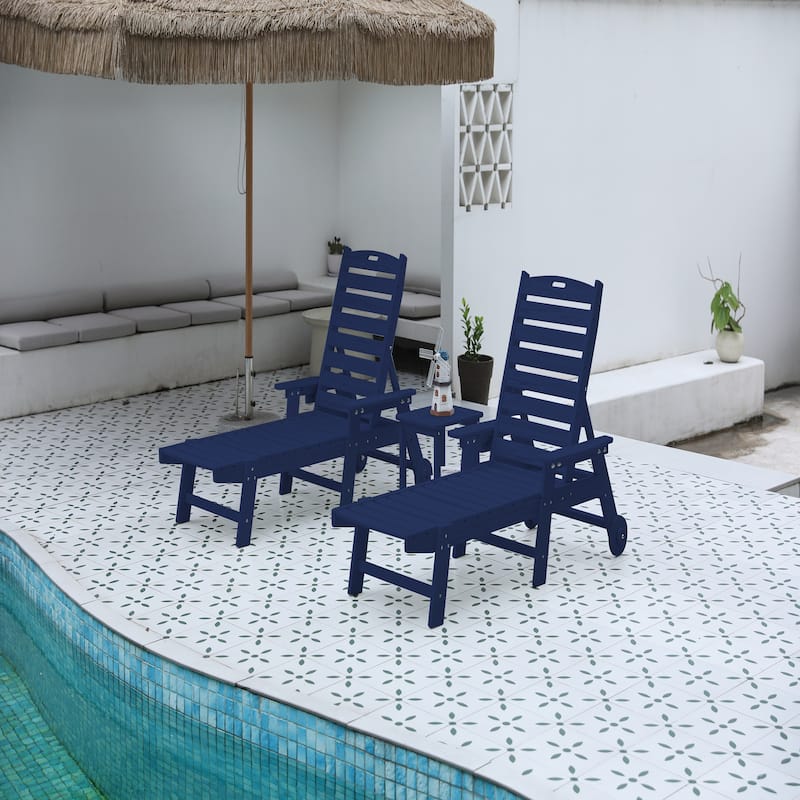 3-Piece Oversized Chaise Lounge Chair Set