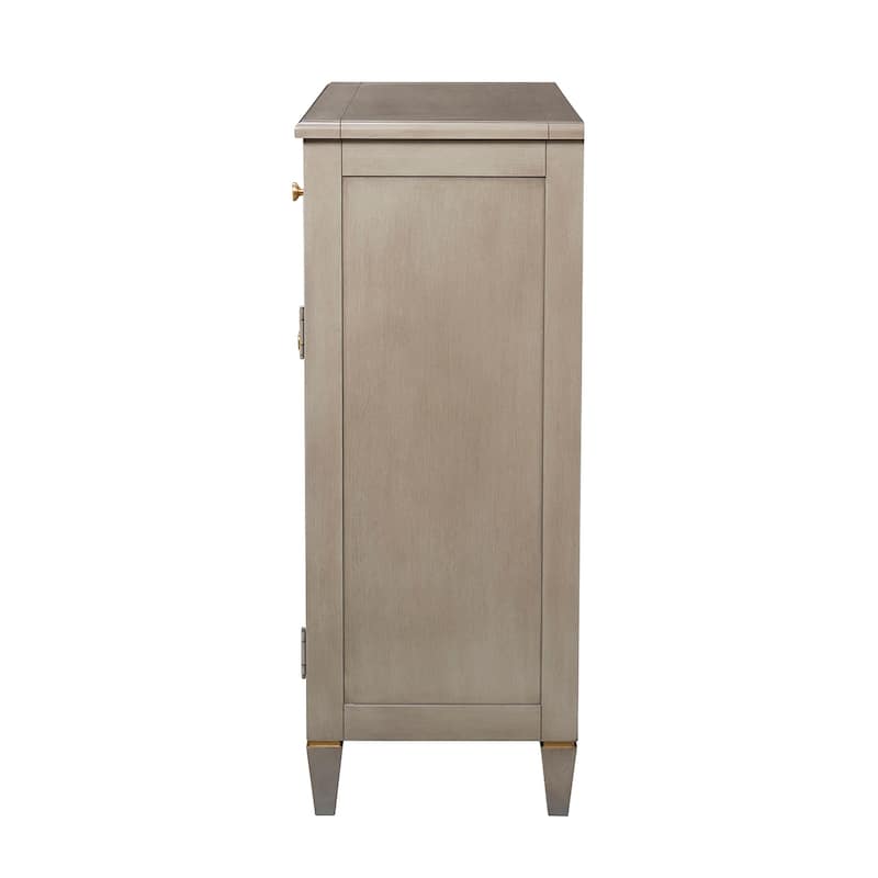 Dauphin Cashmere Grey Wood Hand Painted Entryway Storage Cabinet