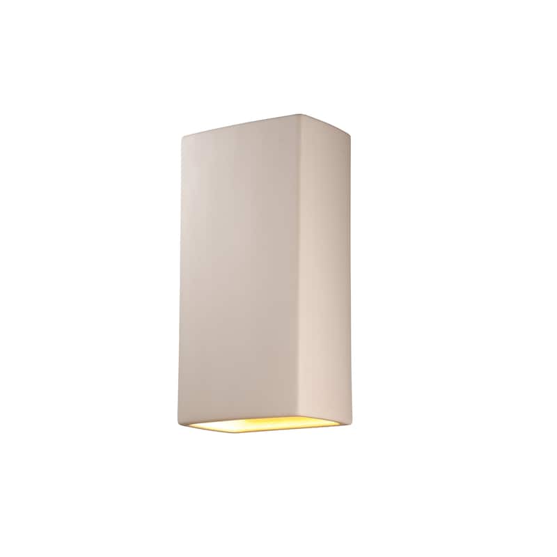 Justice Design Ambiance Bisque Outdoor Really Big Rectangle Wall Sconce