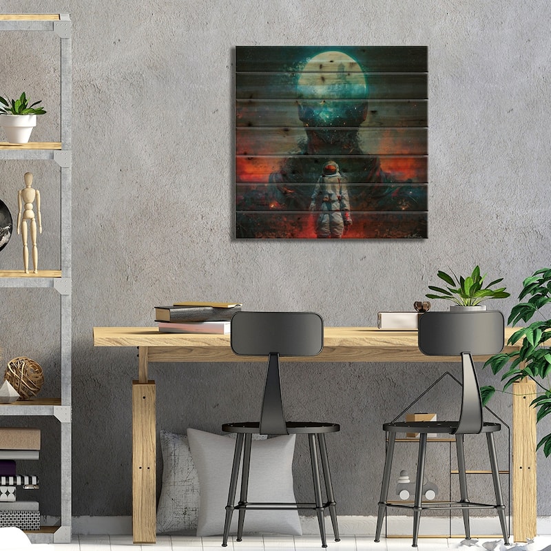 Escape And Start A New Cruise - Astro Cruise Print On Wood by Ben Heine - Multi-Color