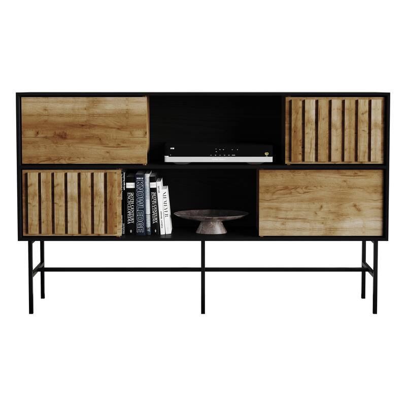 CraftPorch Modern Wooden TV Stand Console - Light Oak