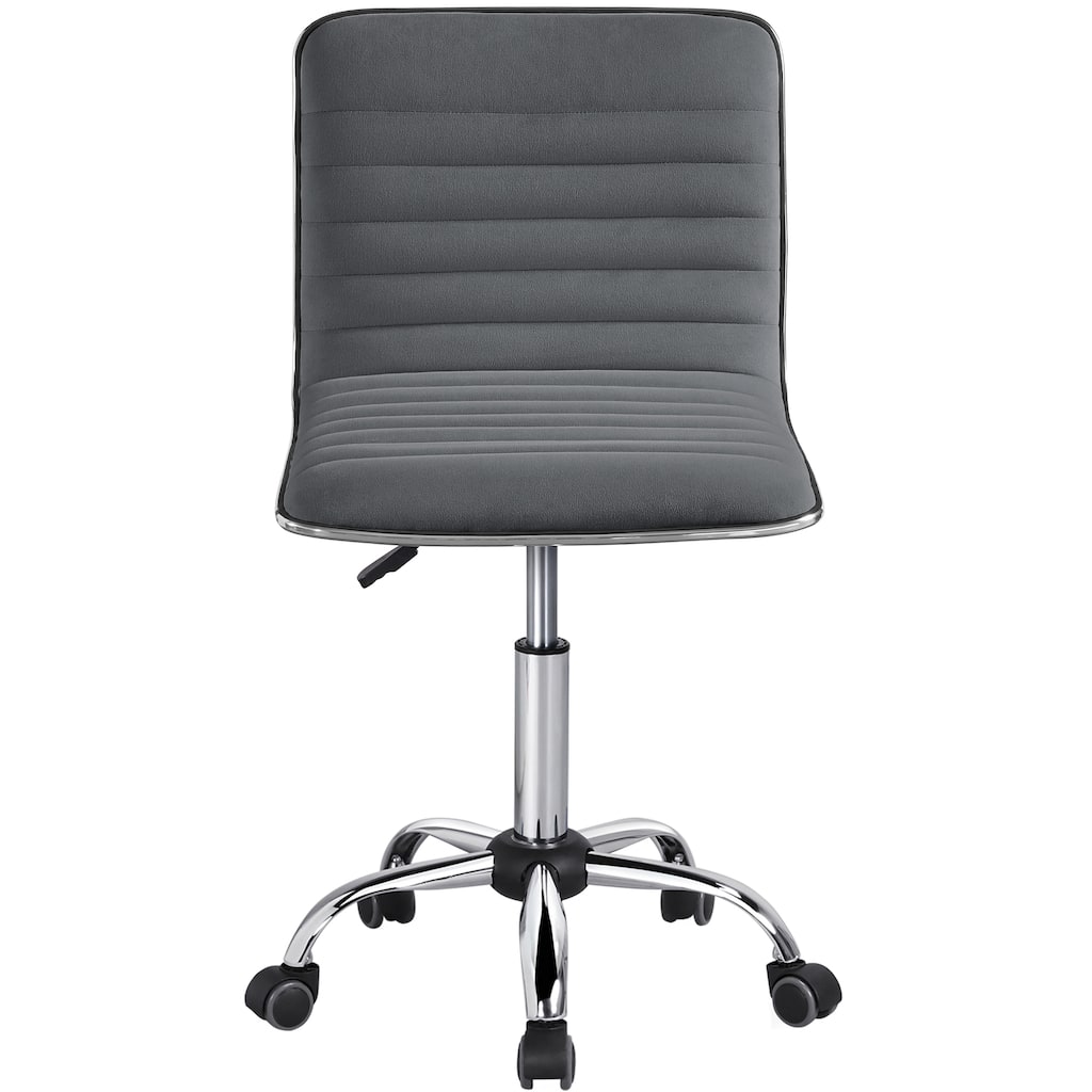 Yaheetech Velvet Low Back Armless Desk Chair Office Chair with Wheels - 19″ L × 19″ W × (31-37)″ H