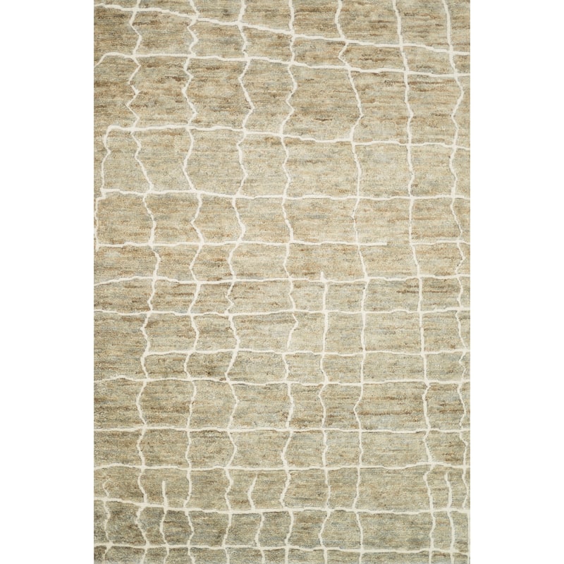 Alexander Home Phoenix Abstract Moroccan Hand Knotted Jute Wool Area Rug - 7'9" x 9'9" - Birch - Rectangle