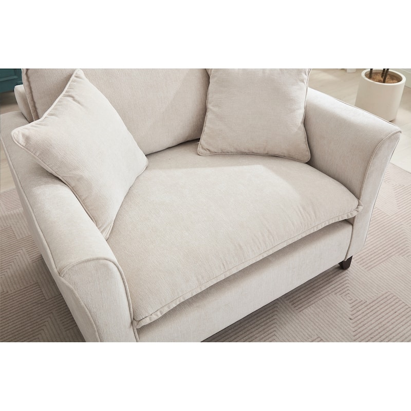 Oversized Armchair, Comfy Chair and a Half Single Sofa with Pillow for Living Room Bedroom