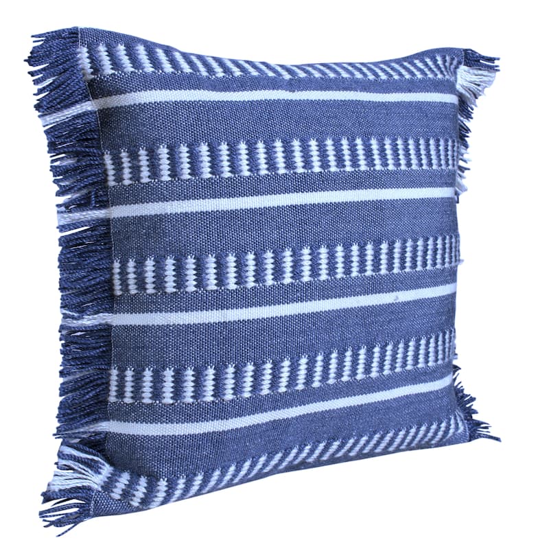 Sevita Dash Indoor/Outdoor Throw Pillow - 20" x 20" - Polyester - Navy Blue