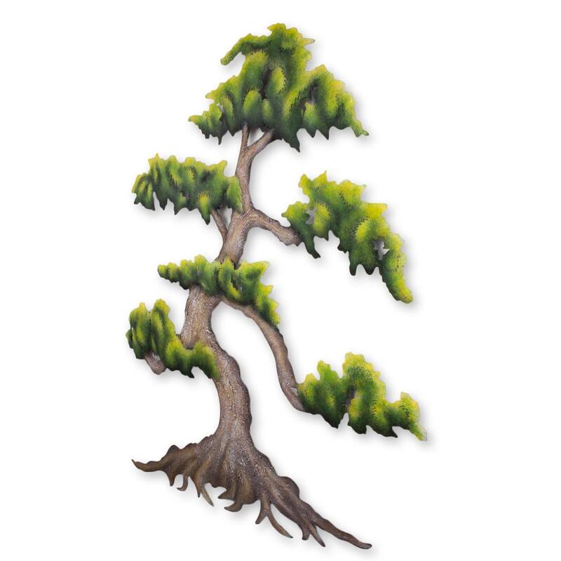 Handmade Verdant Bonsai Steel wall art (Mexico) - 95 x 75 x 5