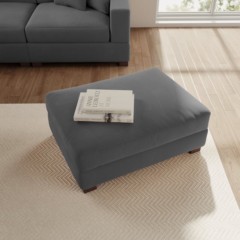 Rectangular Corduroy Oversized Ottoman