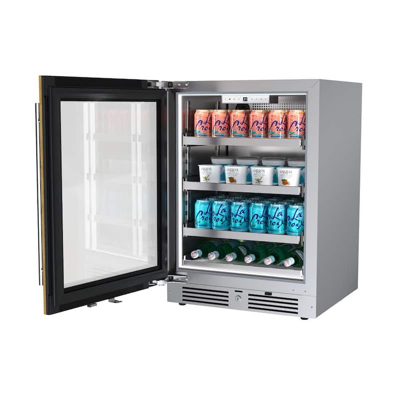 Landmark L3124UI1BGLH 24" Wide 154 Can Capacity Beverage Cooler with