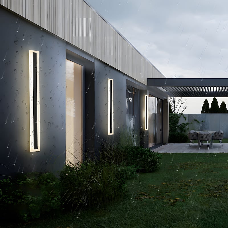 Set of 2 Outdoor Long Strip LED Wall Sconce RGBCW Wall Light Lamp