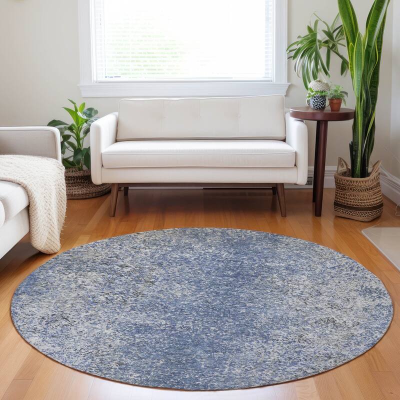 Machine Washable Indoor/ Outdoor Chantille Solid Contemporary Rug