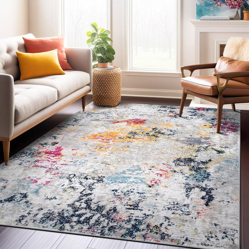 Modern Abstract Whispers Area Rug - 5' x 7' - Multi