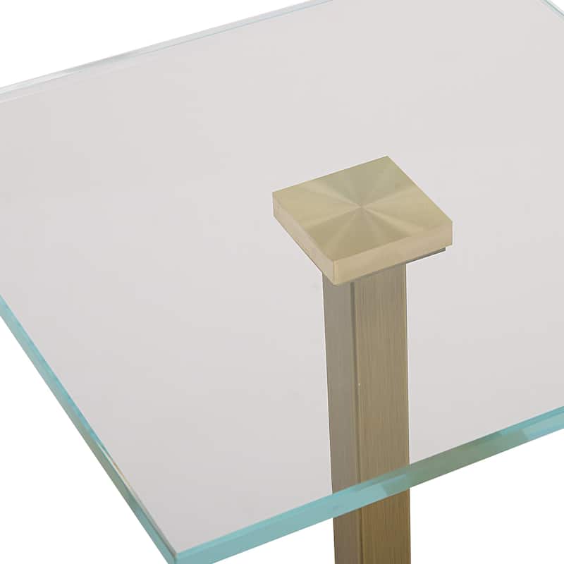 Martini Table with White Marble - 11"W x 24"H x 11"D