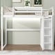 preview thumbnail 1 of 16, Merax Full Size Loft Bed with Built-in Wardrobe, Storage Shelves and LED light White