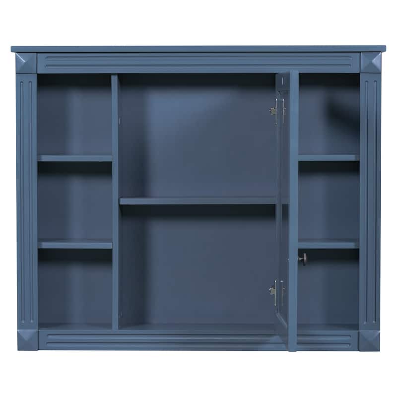 Wall Mounted Bathroom Storage Cabinet,Wall Cabinet with Mirror,Mirror Cabinet with 6 Open Shelves(Not Include Bathroom Vanity )