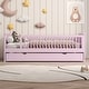 preview thumbnail 9 of 10, Wood Twin Size Platform Bed with Guardrail and Trundle
