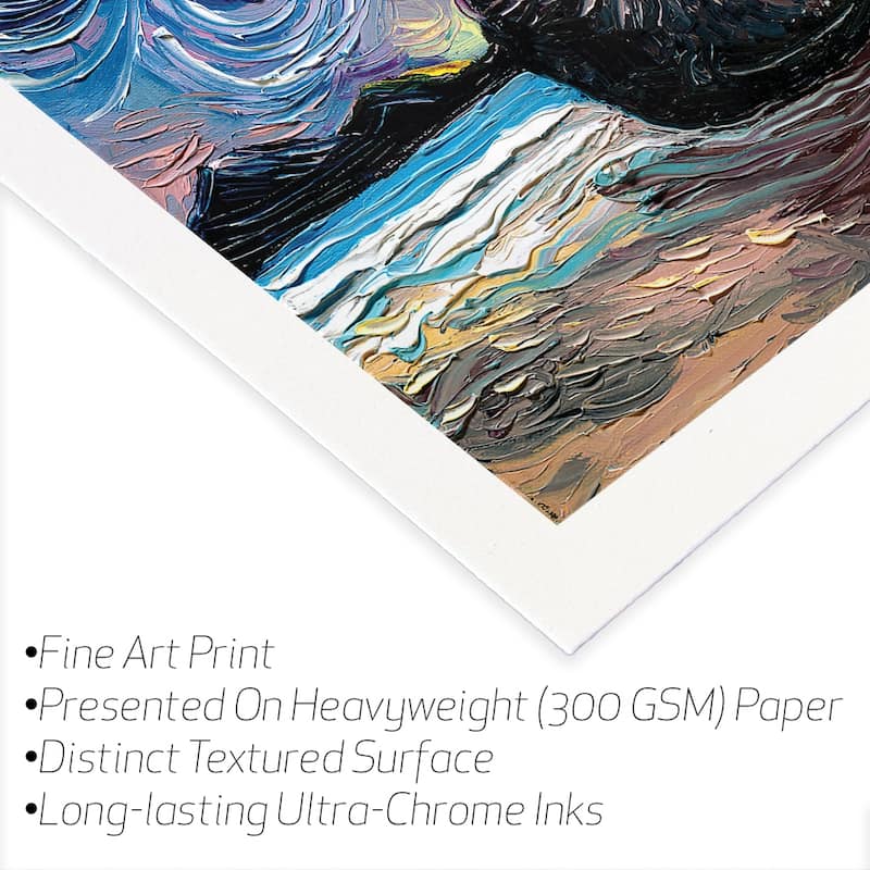 Tuxedo Cat Night II Fine Art Paper Print by Aja Trier - Multi - 24x24