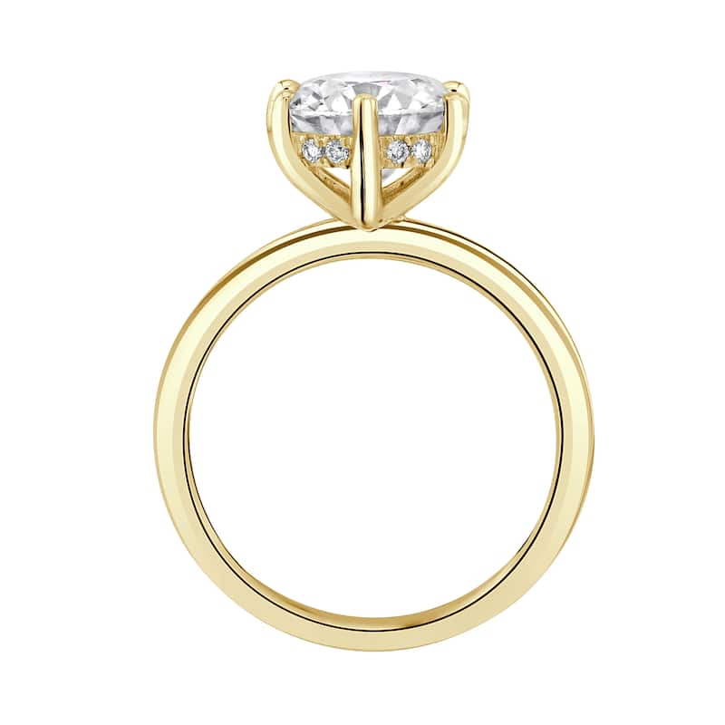 Auriya 14k Gold 7 1/6 ctw Lab grown 6-Prong Round Hidden Halo Diamond Engagement Ring (F-G VS)