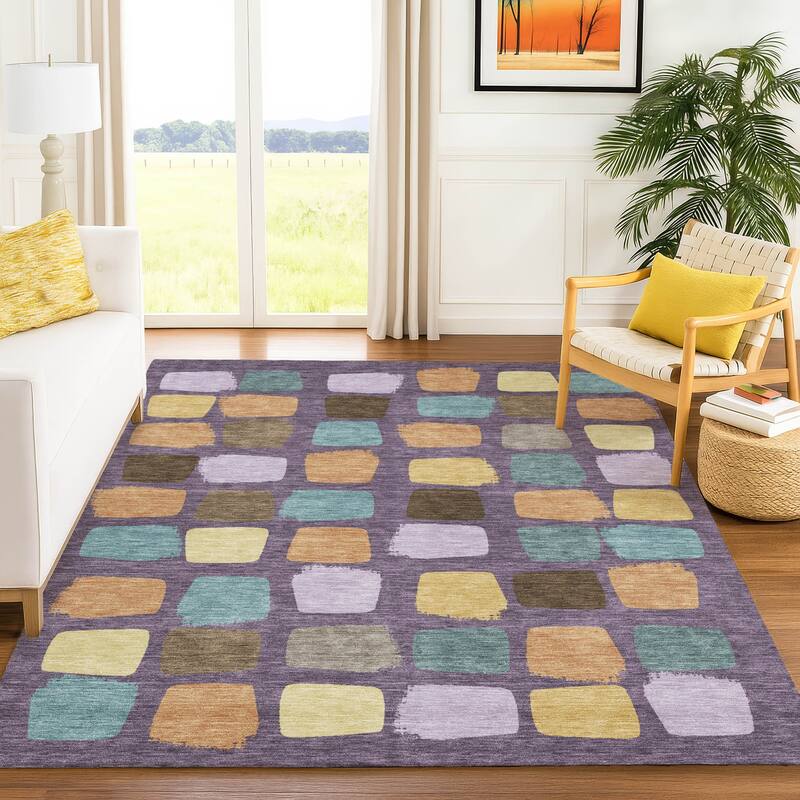 Machine Washable Indoor/ Outdoor Casual Hoppy Chantille Rug