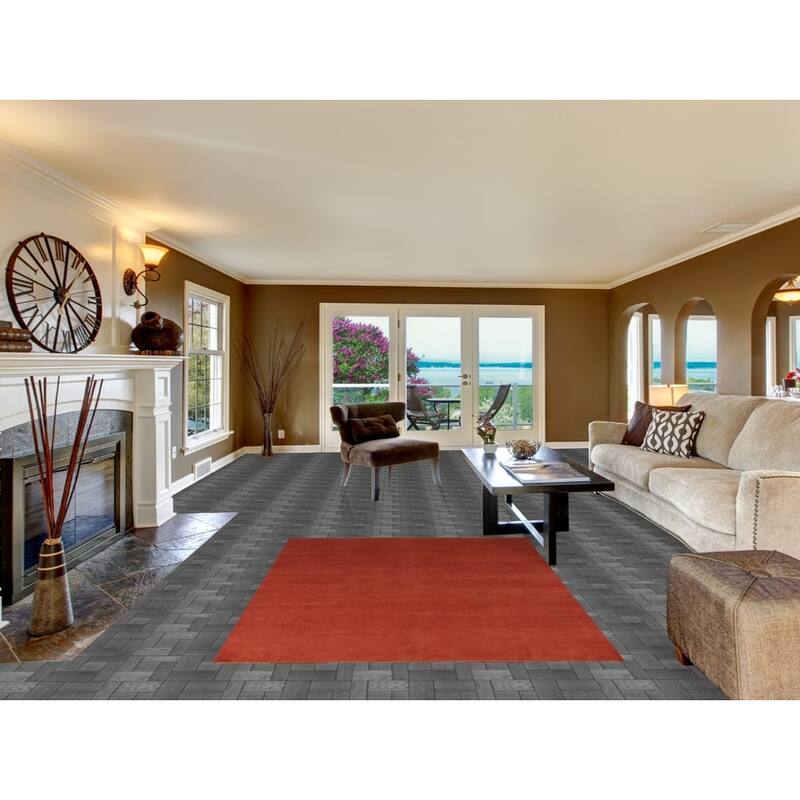 Modern Gabbeh Oriental Rug Hand-Knotted Wool Carpet - 5'0" x 6'6"