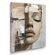 preview thumbnail 2 of 3, Designart Mysterious Abstract Face Portrait II - Beige Modern Canvas Print