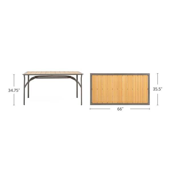 Harper All-Weather Aluminum & Poly-Resin 34" x 66" Rectangular Outdoor Balcony Table w/Umbrella Hole