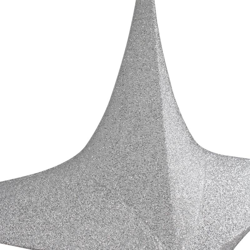 Silver Tinsel Foldable Glitter Star Outdoor Christmas Decoration - 44" - Silver