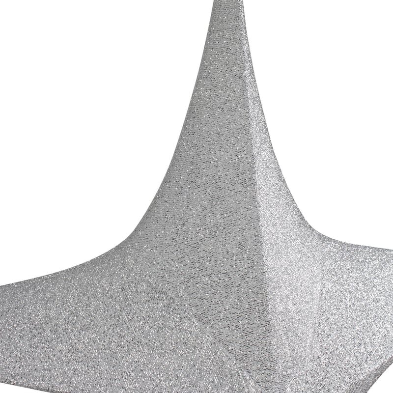 Foldable Tinsel Glitter Christmas Star Outdoor Decoration - 51" - Silver