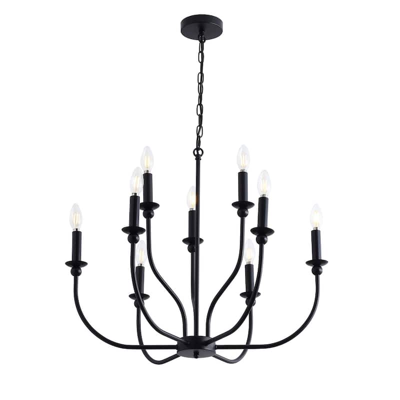 Modern Candle Style 9-Light Chandelier Fixture For Living Room Dining Room