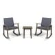 preview thumbnail 3 of 13, Candel Outdoor Rocking Chairs with Side Table by Christopher Knight Home