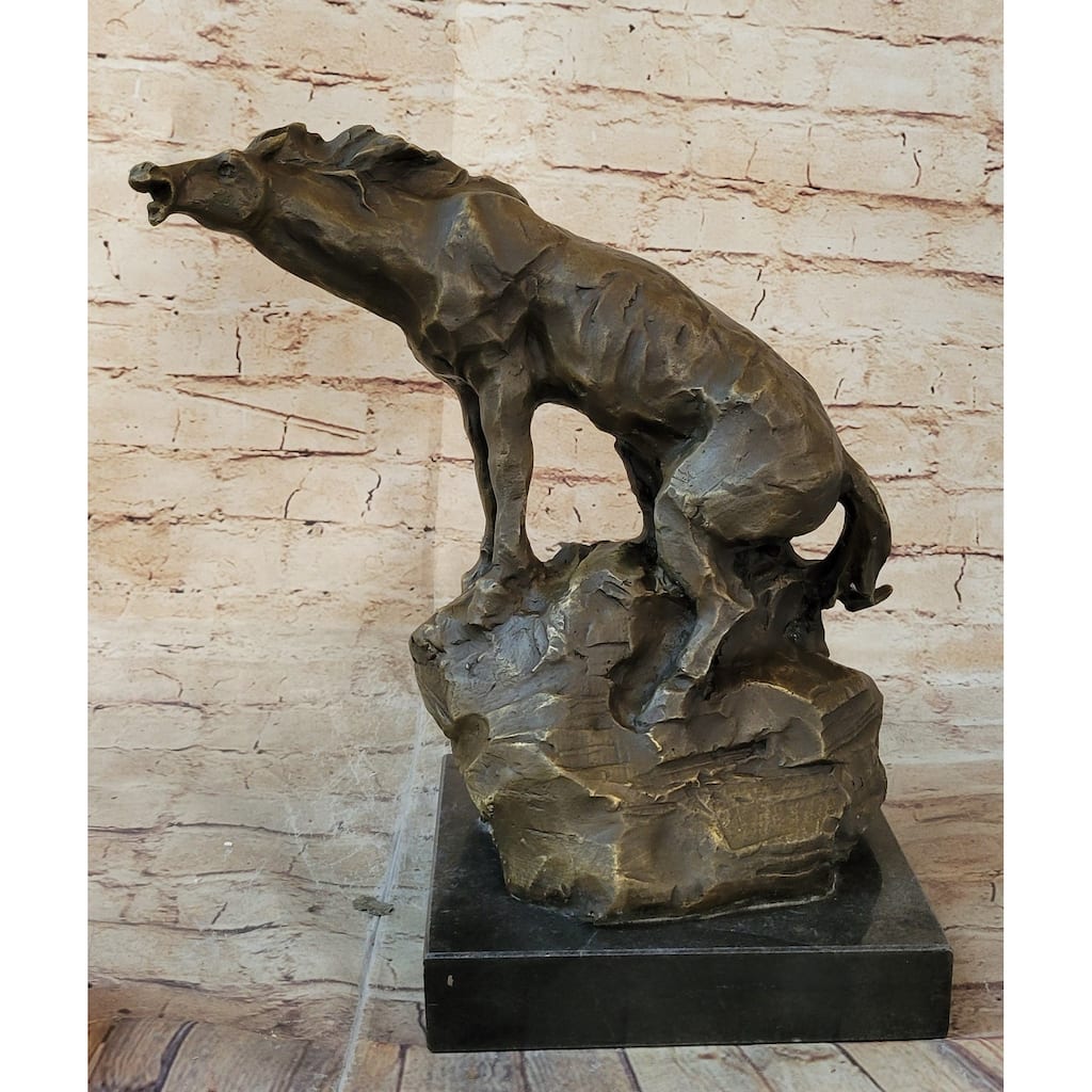Abstract Crude Impressionist Imitative Horse Bronze Sculpture Statue Original Art Signed