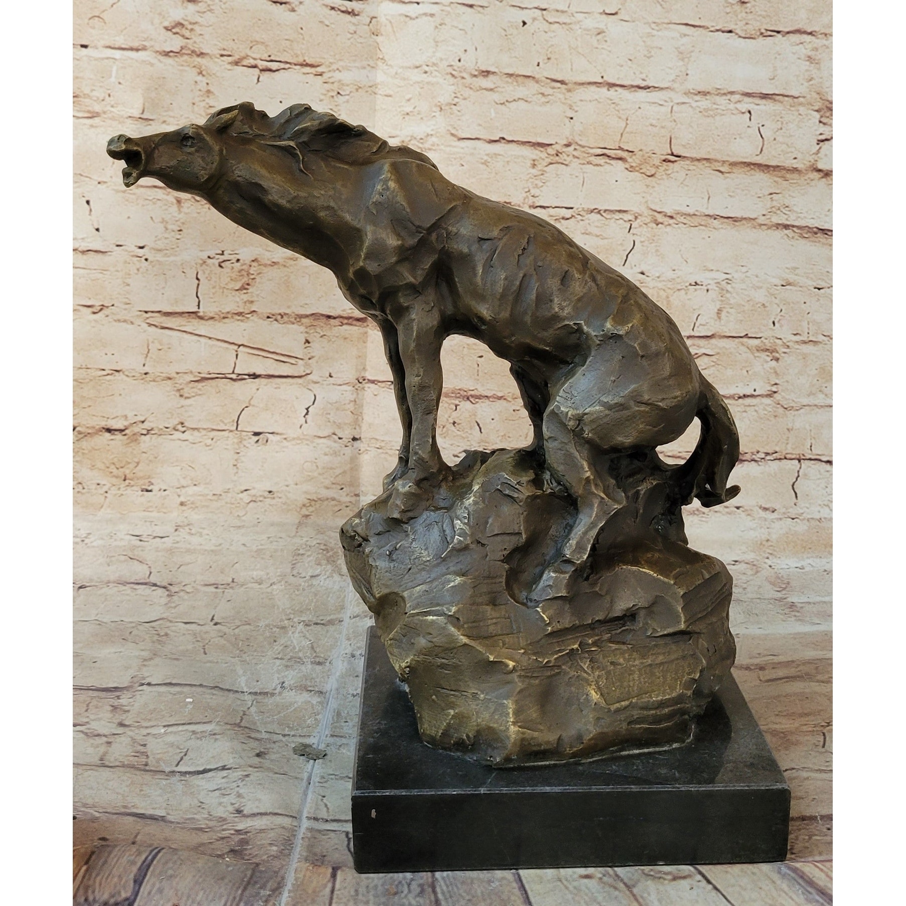 Abstract Crude Impressionist Imitative Horse Bronze Sculpture Statue Original Art Signed