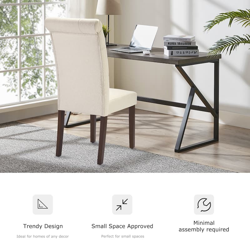 Tufted Parsons Dining Side Chairs ,Upholstered Fabric Dining Chairs Kitchen Chairs with Padded Seat(Set Of 2) - set of 2