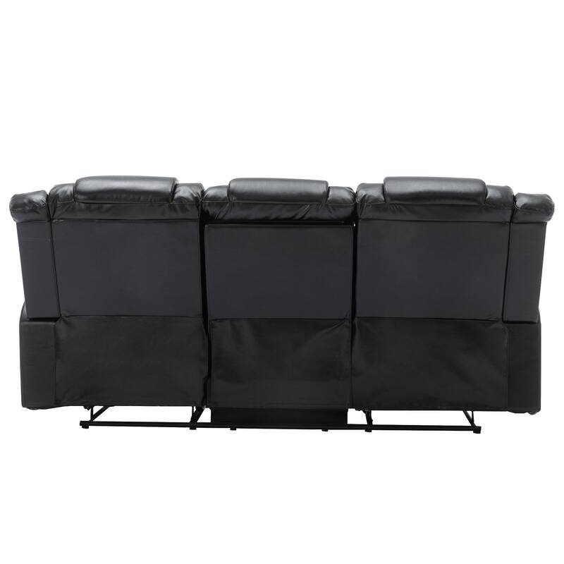 3 Seater Home Theater Recliner Manual Recliner Chair with Two Built-in Cup Holders for Living Room,Bedroom