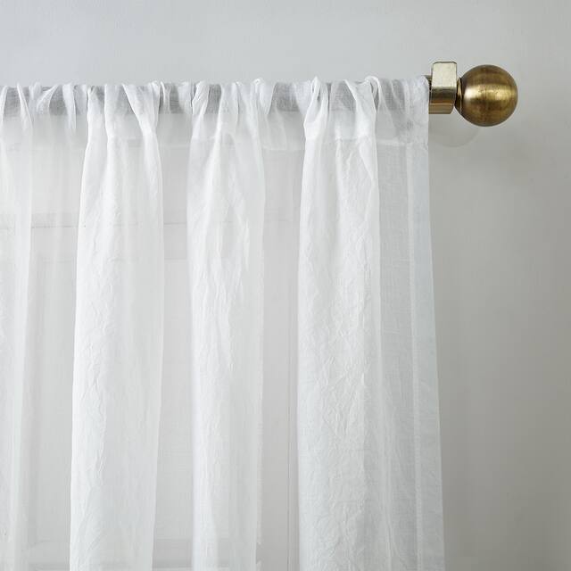 No. 918 Ladonna Crushed Texture Semi-Sheer Rod Pocket Curtain Panel, Single Panel