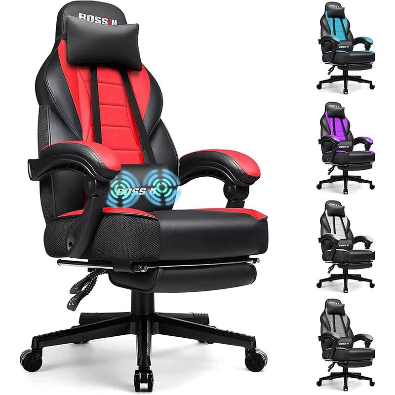 BOSSIN Racing Style Gaming Chair,400 lbs Big and Tall gamer chair High Back Computer Chair - Red