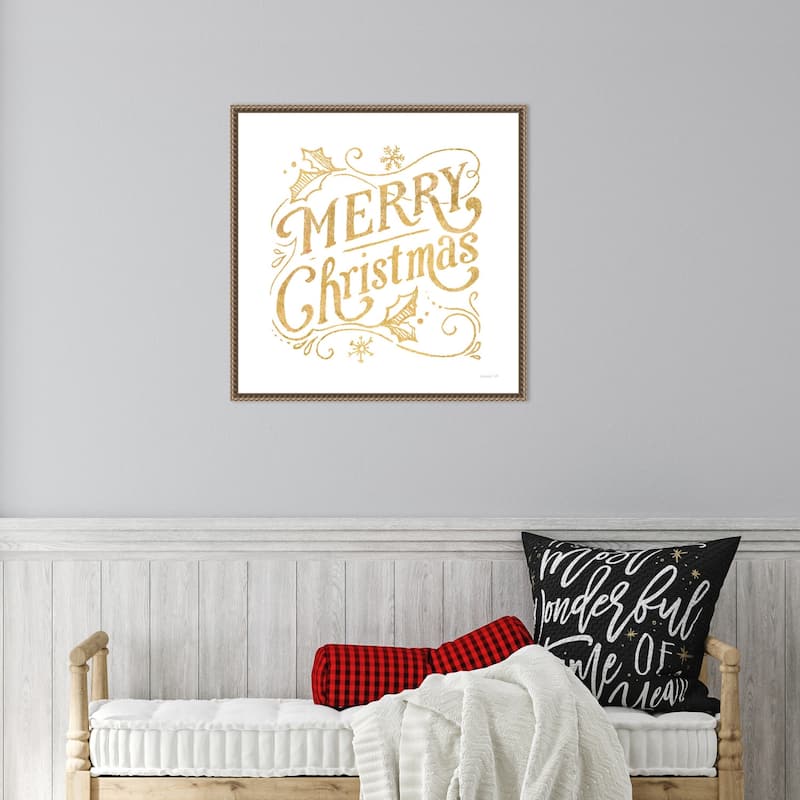 White and Bright Christmas IV by Danhui Nai Framed Canvas Wall Art Print