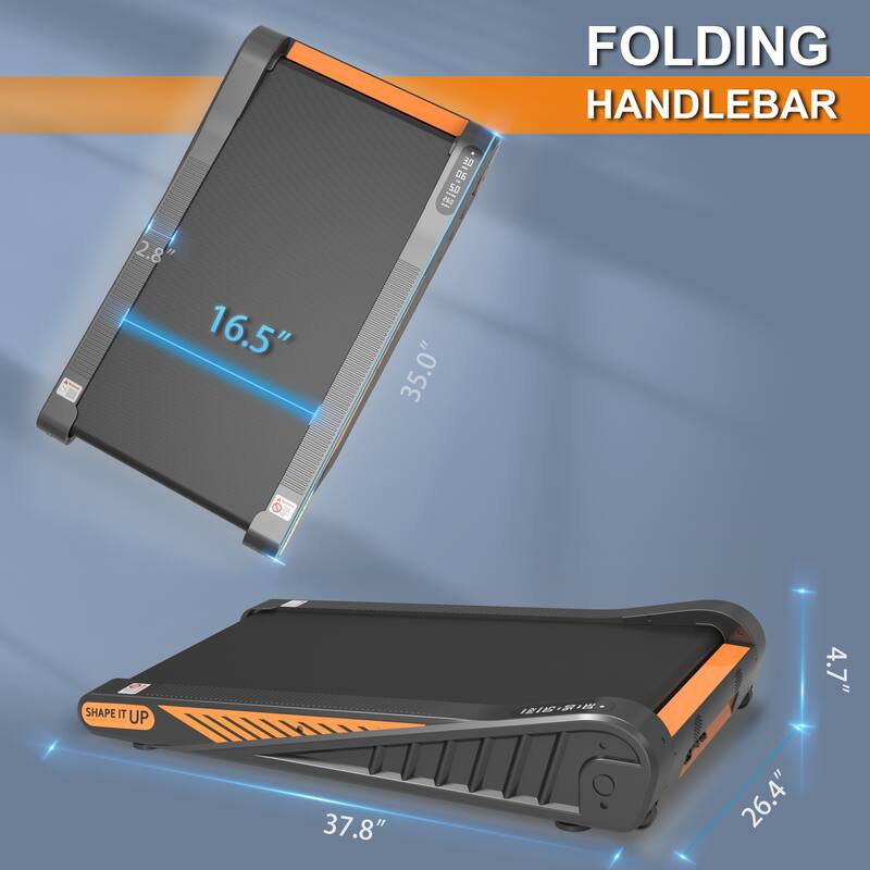 8% Incline Under Desk Treadmill Walking Pad Jogging Treadmill with LCD