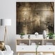 preview thumbnail 2 of 4, Designart 'Night Alley with Lights' Photography Print on Pine Wood - Black